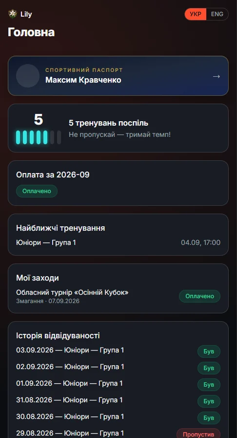 Головна спортсмена
